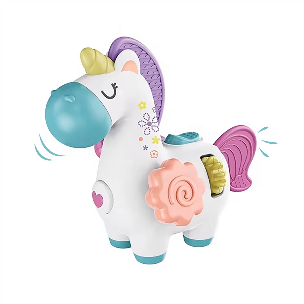 Unicórnio Sensorial Educativo Colorido Esímulo Divertido Rodar Apertar Atividade Cognitiva Infantil