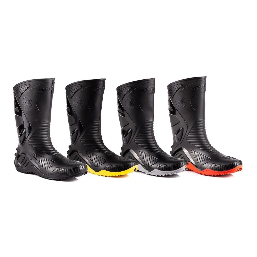 Bota PVC Cano Longo Alto Bracol Impermeável Galocha Antiderrapante Motoqueiro Chuva Trabalho