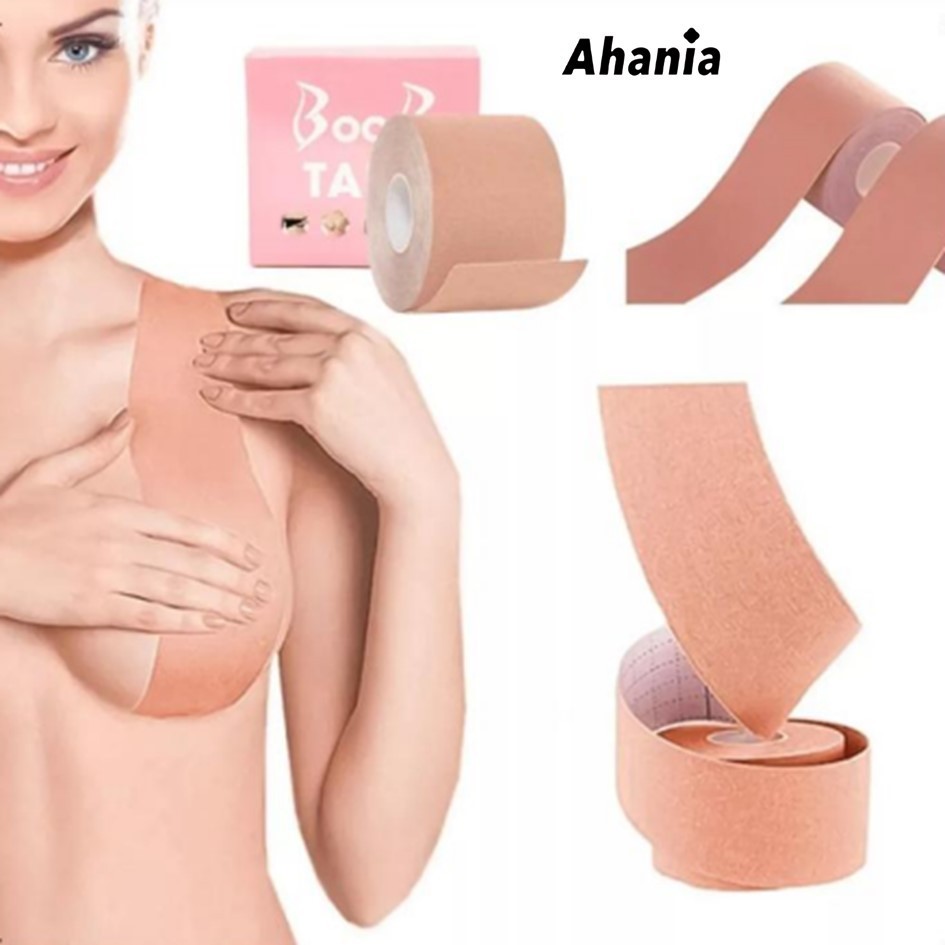 Ahania Rolo De Fita Adesiva Push Up Levanta Seio Sutiã Adesivo Reforçado E Adptavél Em Qualquer Corpo 5 Metros Cor Nude