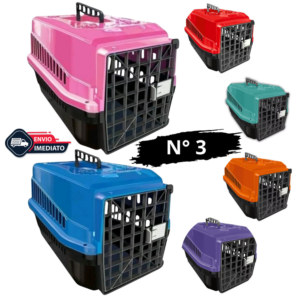 Caixa de Transporte Nº3 para Gatos Coelho Cão Aves Pet Roedores 8 Kg