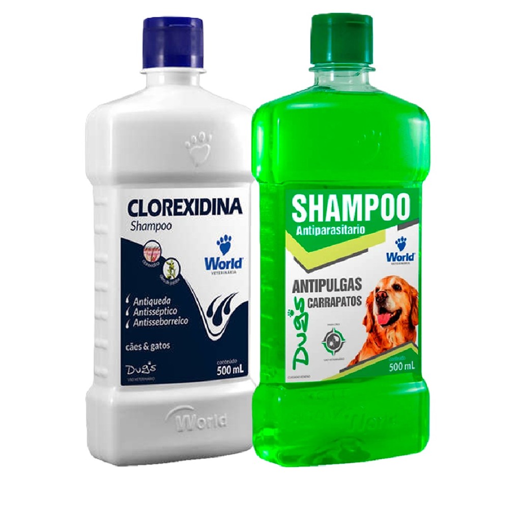 Shampoo Clorexidina ou Shampoo Antiparasitário Cães - 500mL