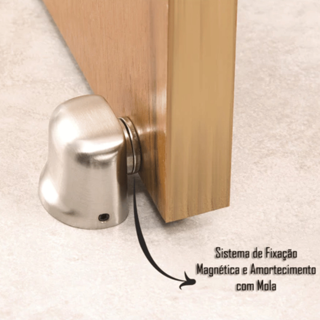 Trava Porta Fixador De Porta Aluminio C/ Imã Não Deixa Bater Ideal