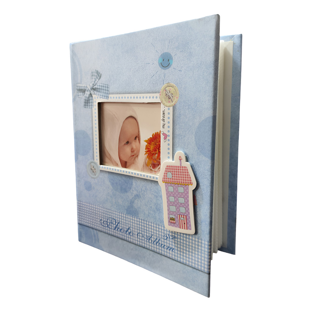 Álbum Infantil Bebê 100 Fotos Menino Menina Com Capa Refil Tecido Fotográfico