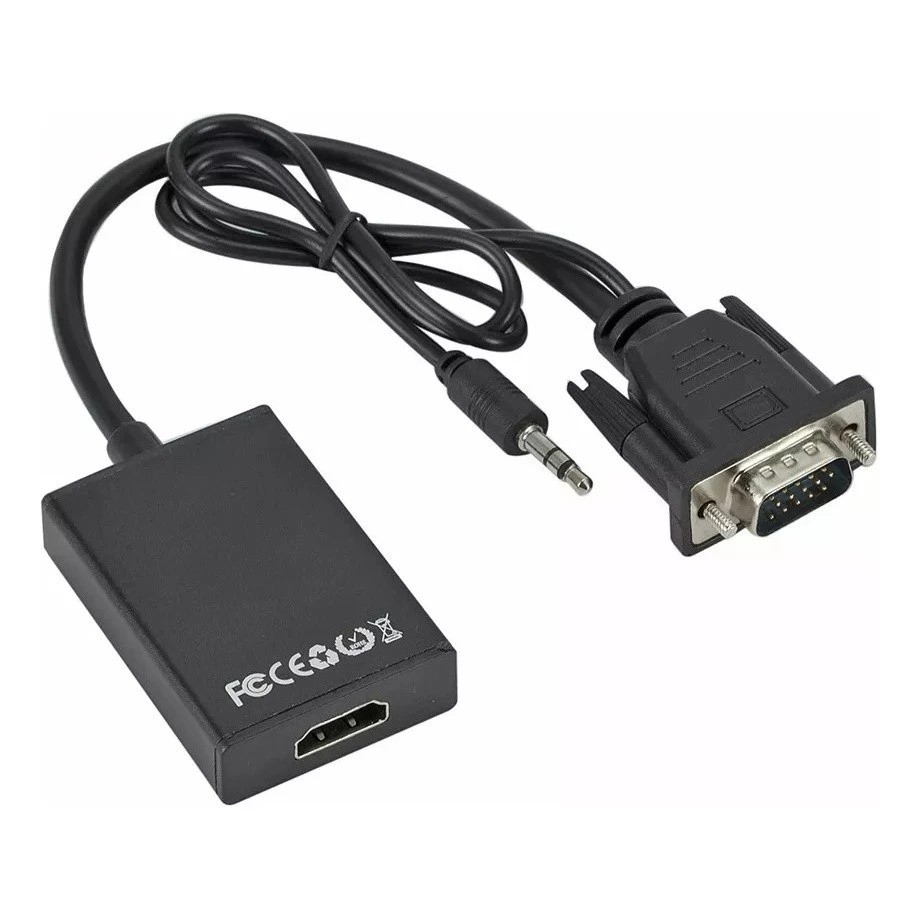 Conversor adaptador VGA para HDMI PC/TV