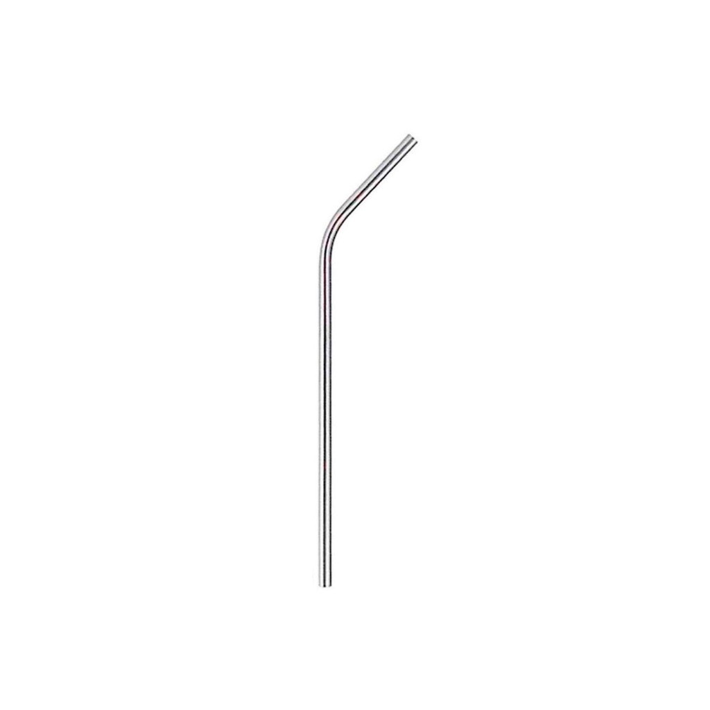 Canudo de Inox Extra-Longo Curvo 30cm - 6mm espessura - Prata