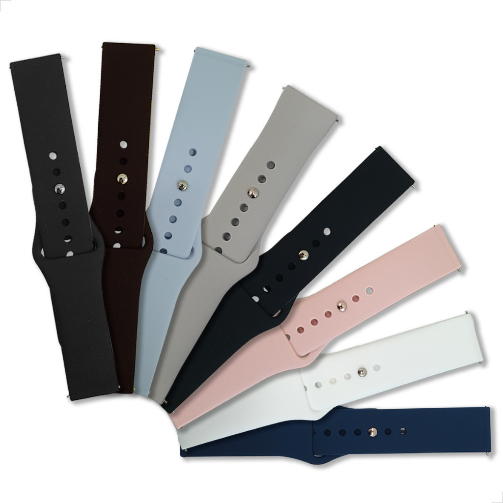 Kit 2 Pulseiras Silicone normal Premium Para Smartwatch Relógio Inteligente 20/22mm [Envio HOJE]