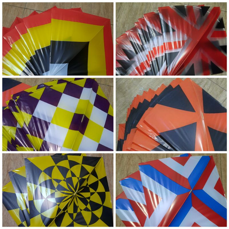 Kit Raia  pipas peixinho Papagaio Com 50Unidades 35X35 Estampado