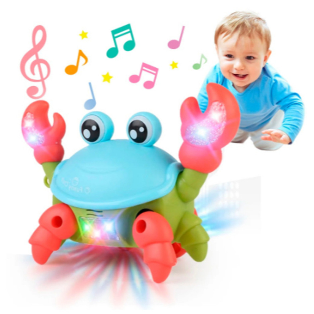 Caranguejo Brinquedo Fujão Som Luz E Movimento Maluco Siri Carangueijo Musical