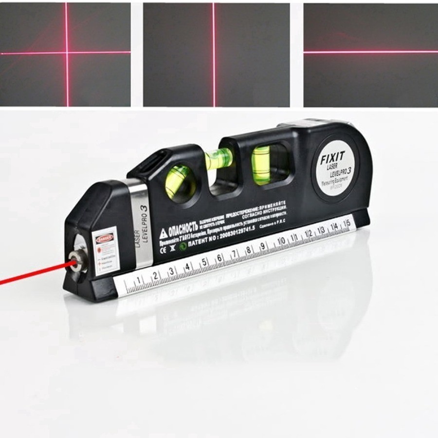 Nível Laser Multifuncional Precisão Profissional com 3 Linhas e Trena Integrada