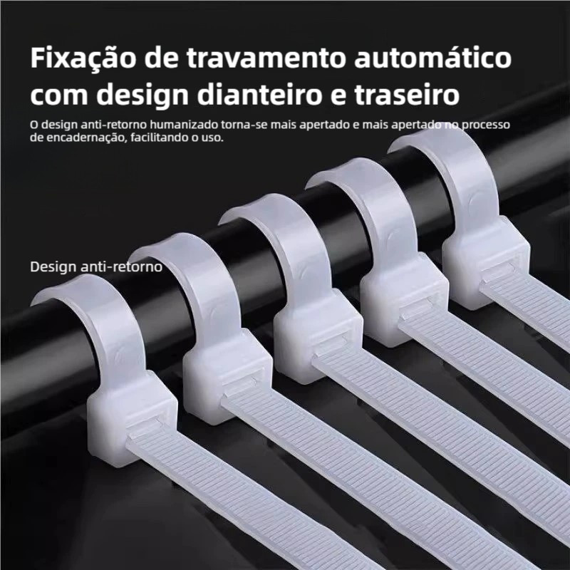 Abraçadeira de Nylon Enforca Gato Braçadeira Cintas Plásticas  Branca