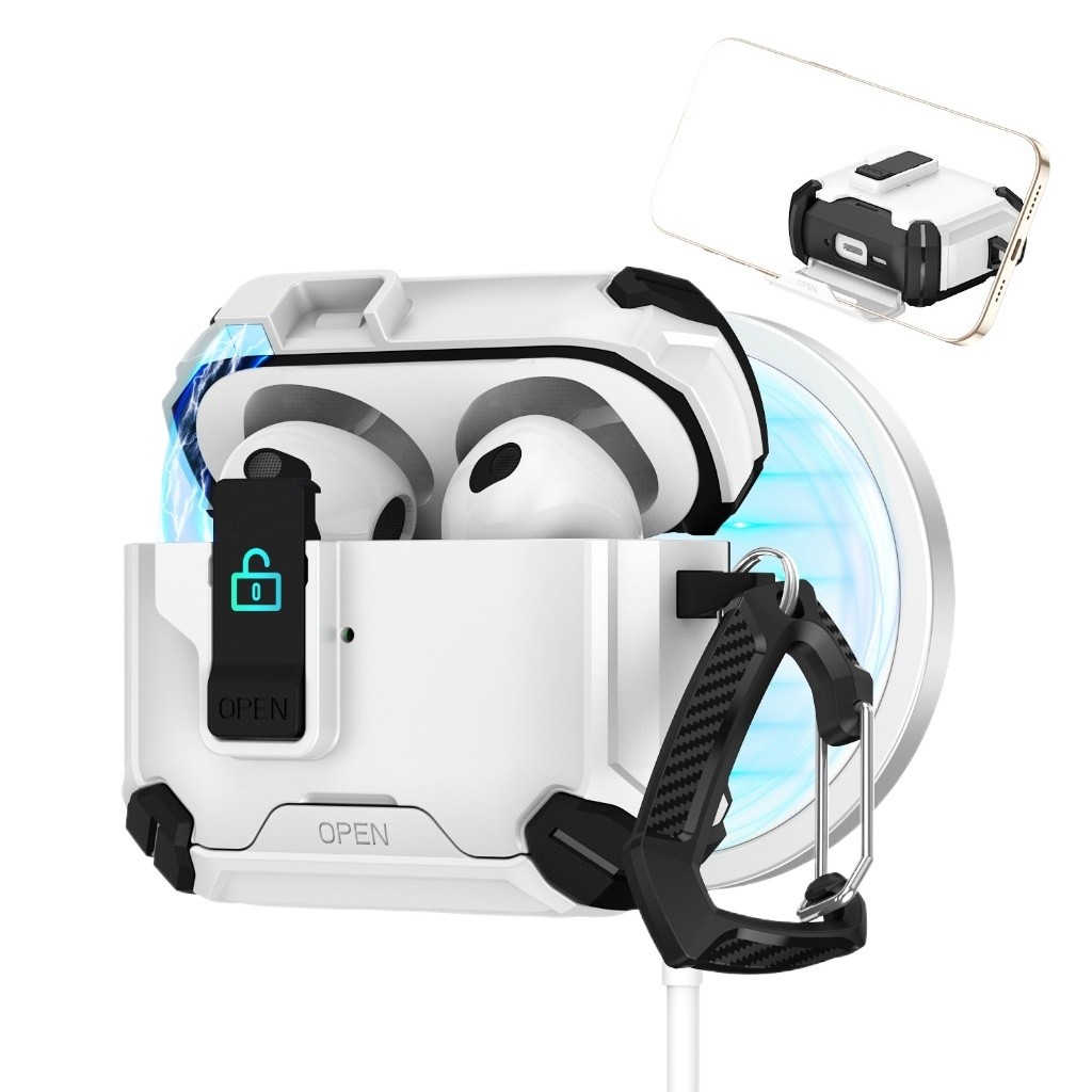 Capa magnética protetora multifuncional Armor para  AirPods Pro 2 e 4 Não inclui máquina