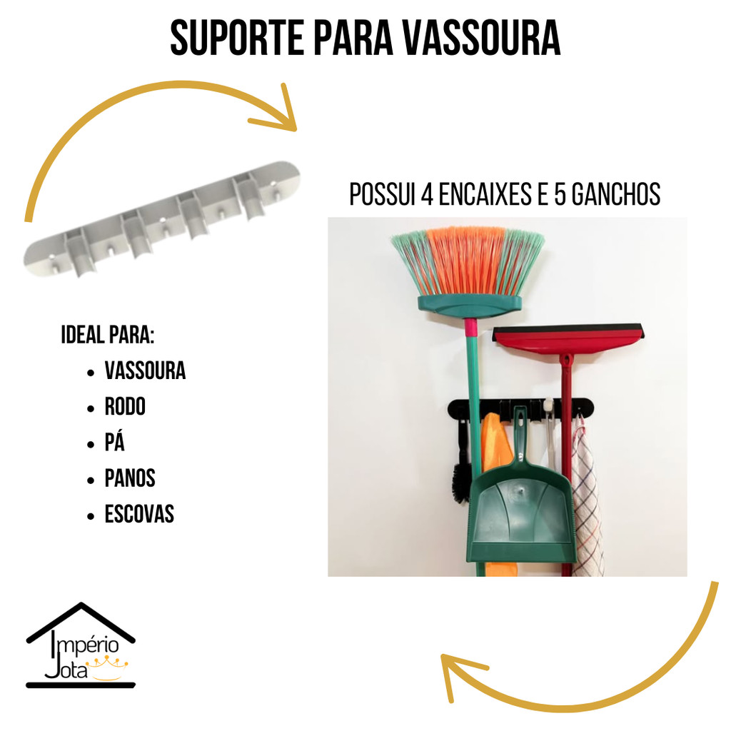 Suporte Multiuso Vassoura - Rodo - Pá