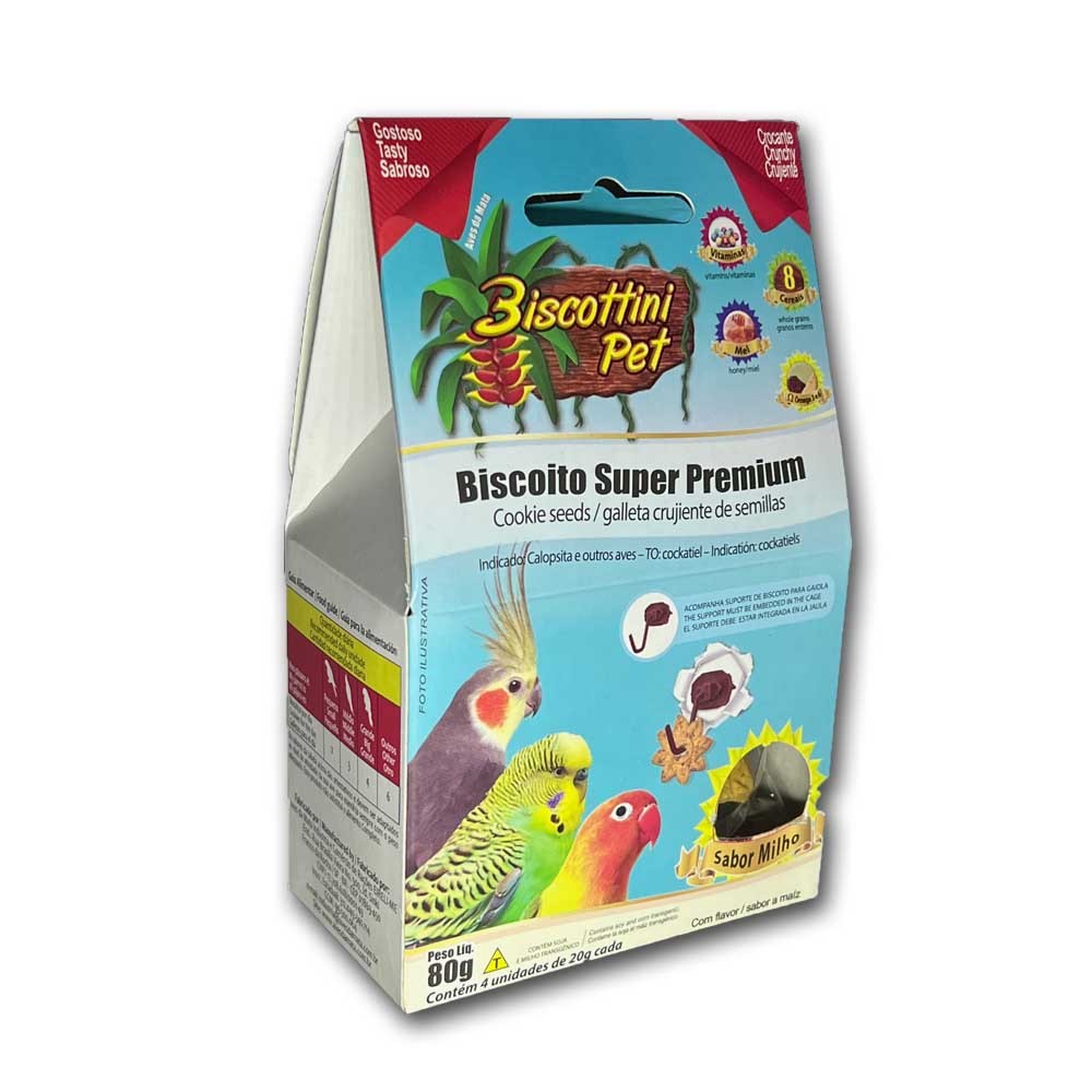 Biscoito Super Premium Para Calopsitas e Outros - Aves da Mata