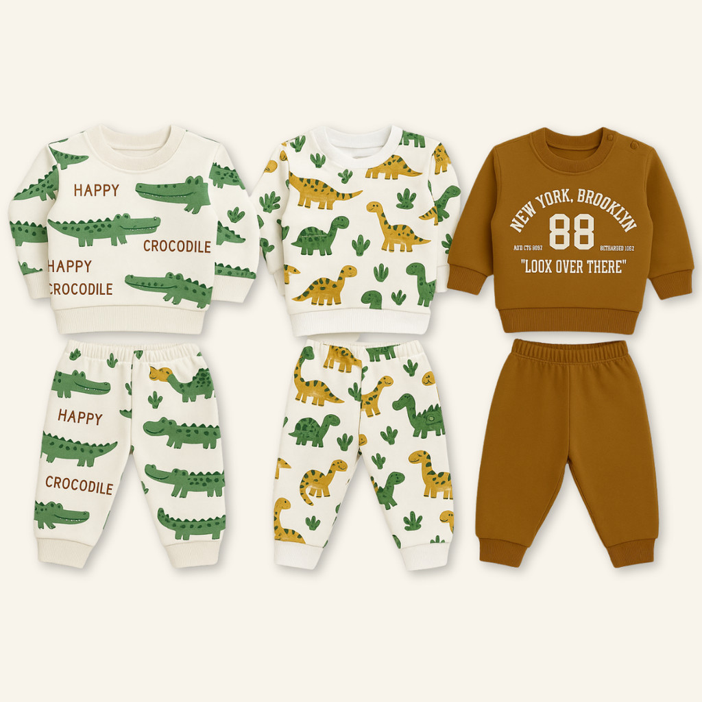 Conjunto de Frio Bebê Menino Moletom Juvenil Blusa e Calça