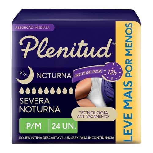 Roupa Íntima Plenitud Noturna para Incontinência P/M 24 Un