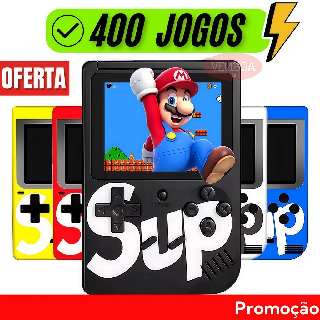 Mini Video Game Sup Game Box 400 Jogos Em 1 Portátil Jogos Antigos Clássicos Antigos Anos 80