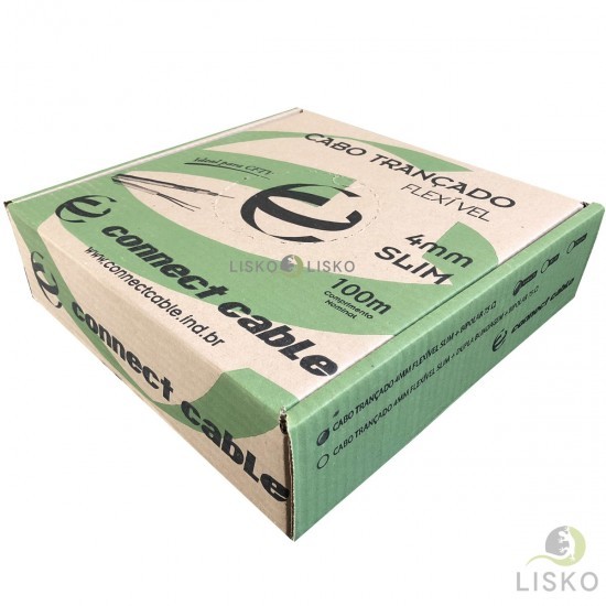 Cabo Coaxial Bipolar Trançado Slim Branco - 100m