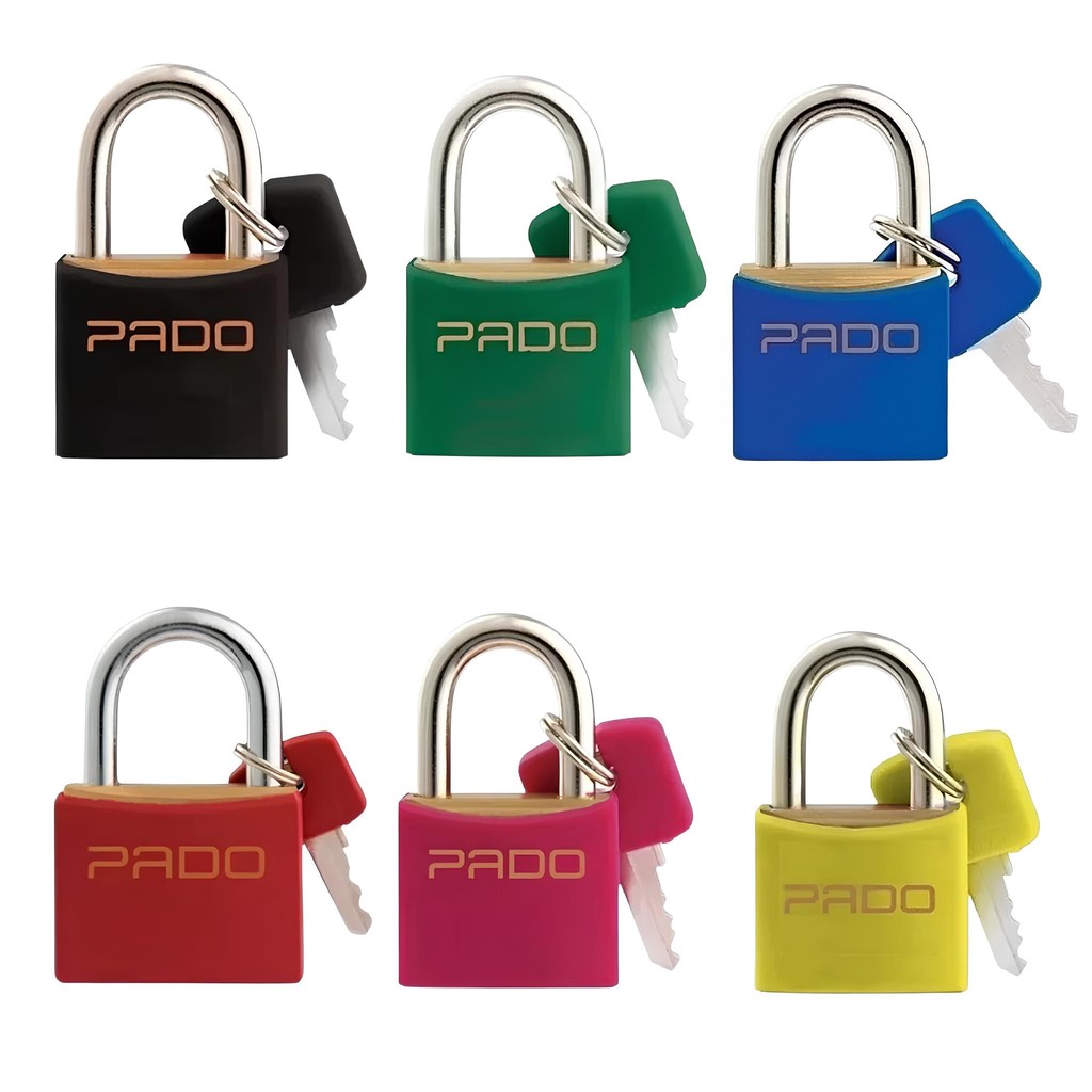 Cadeado Colorido 20mm em Latão Com 2 Chaves Para Bolsas Armários Mochila Original Pado