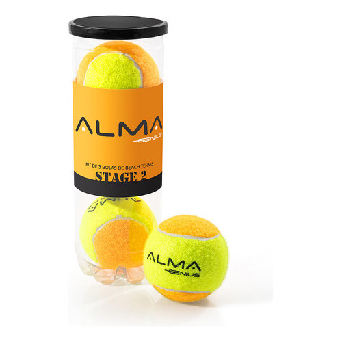Kit Com 3 Bolas Beach Tennis Stage 2 Pro Alma Genius