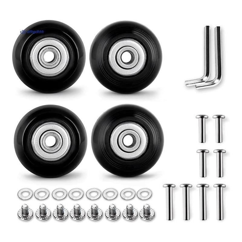 Conjunto De 4 Unidades De Rodas De Reposição De Bagagem 50 Mm Com Kits De Reparo De Rolamentos De 6 (0.24 Pol .) ABEC 60