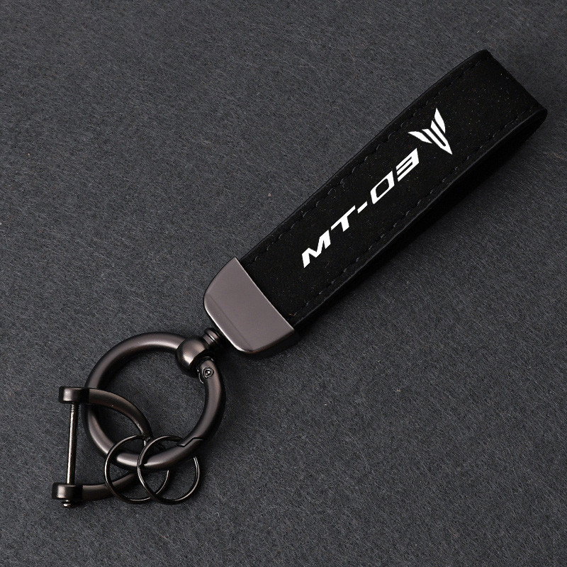 Para Yamaha MT Série 03 07 09 10 25 125 Chaveiro Do Carro Camurça Couro Fivela De Metal Motocicleta Chaveiros Acessórios