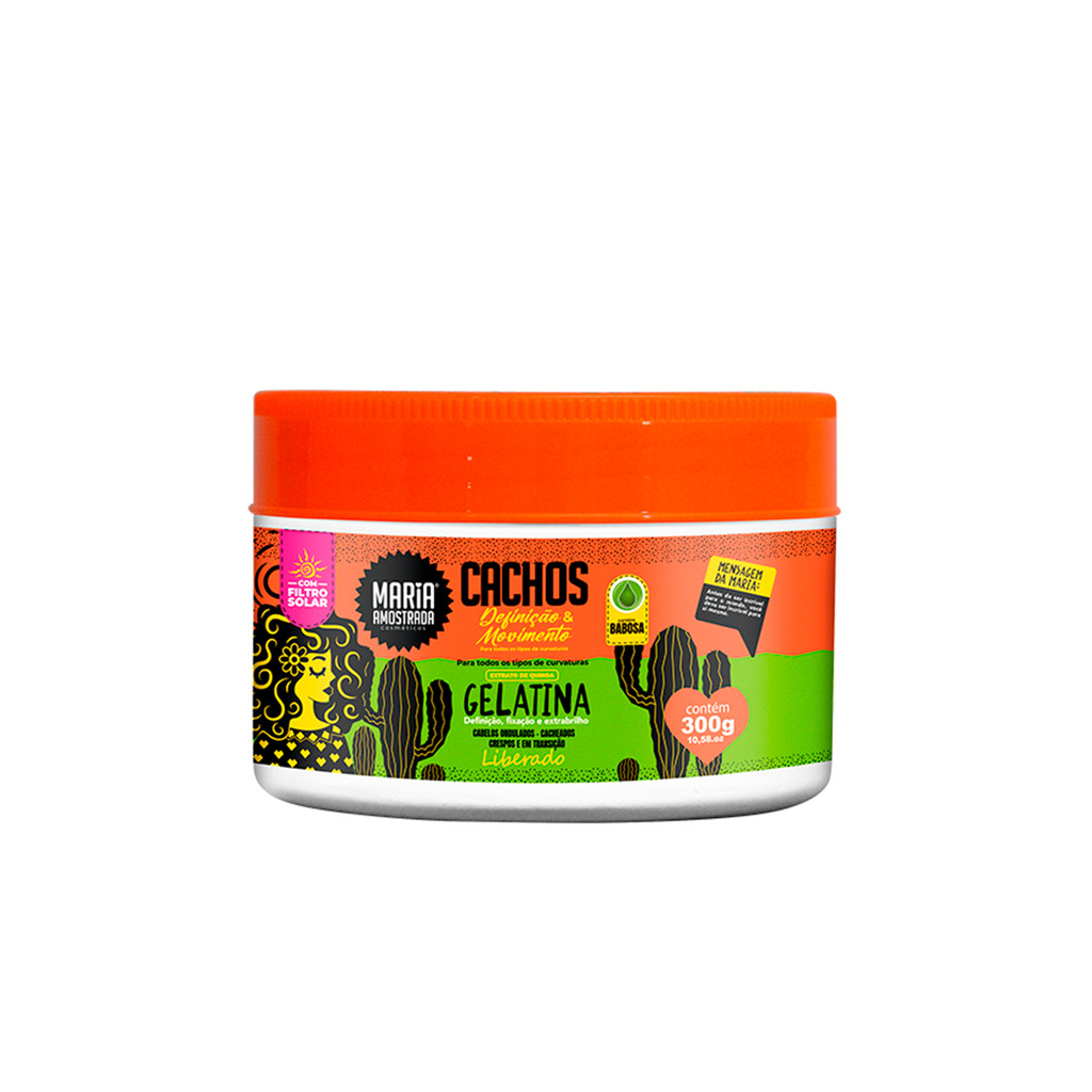 GELATINA CACHOS  MARIA AMOSTRADA 300G - GELATINA PARA CABELOS CACHEADOS