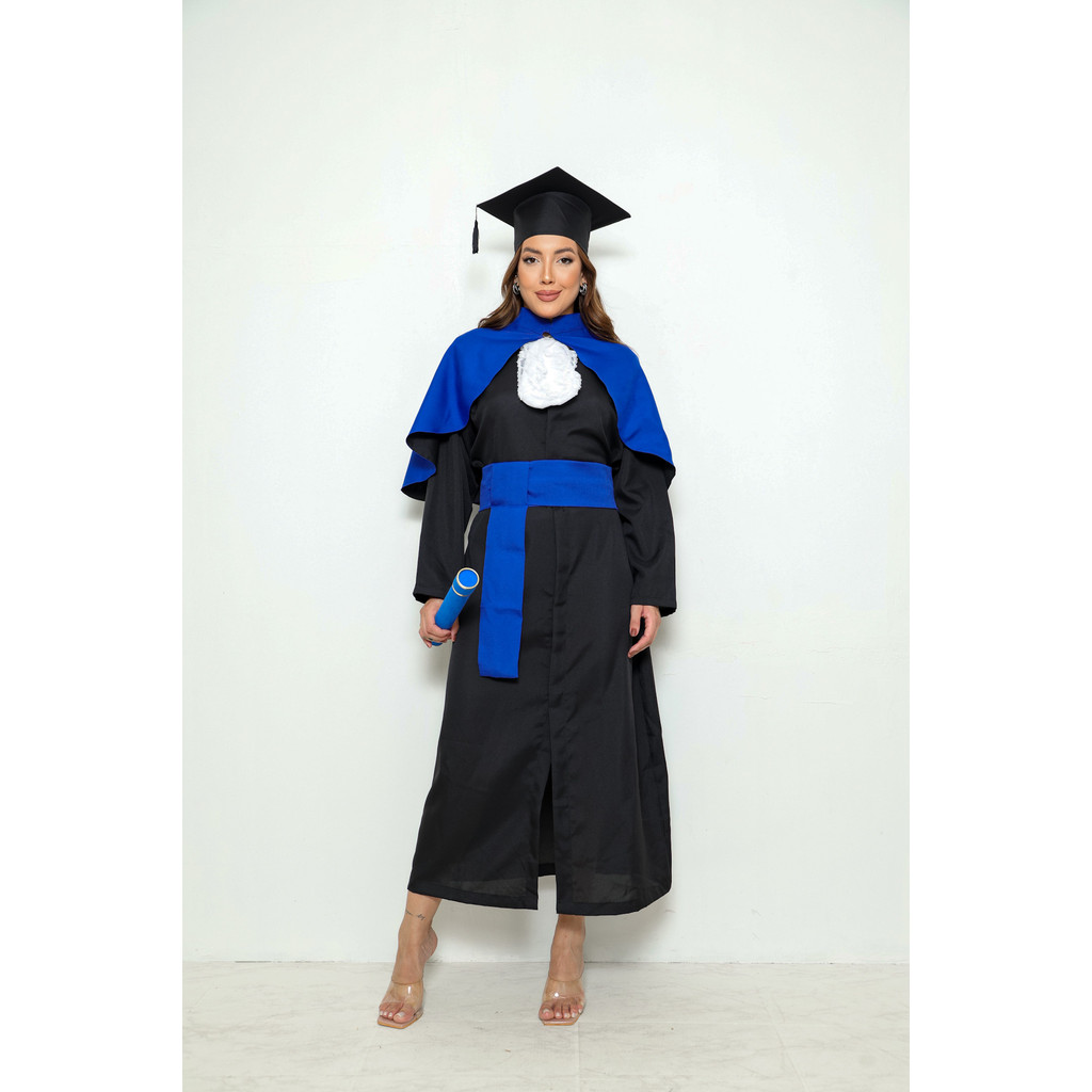 Beca de Formatura Tradicional com Pelerine Faixa Azul