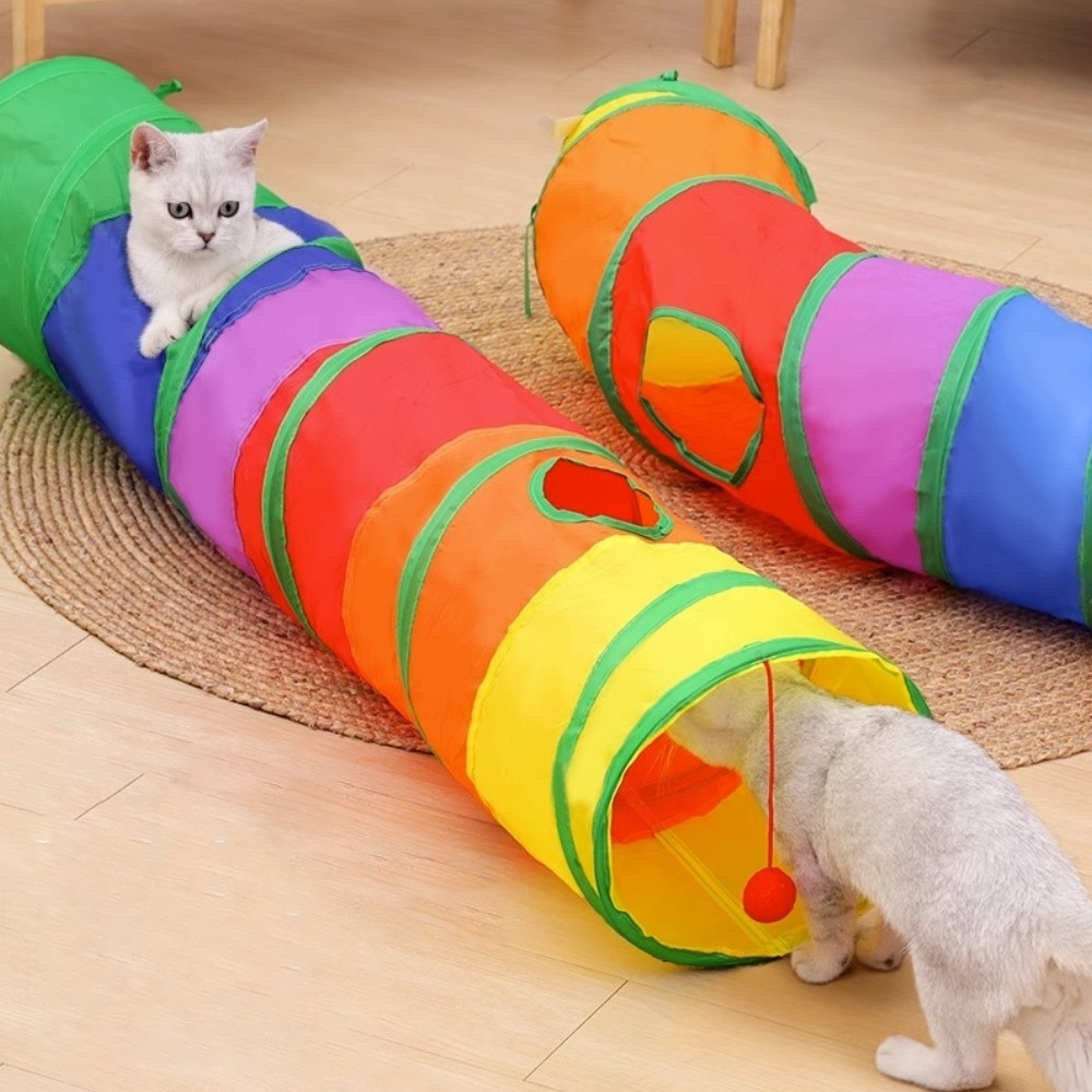 Brinquedo Para Pets Túnel Labirinto Para Gatos Colorido o brinquedo favorito do gatinho