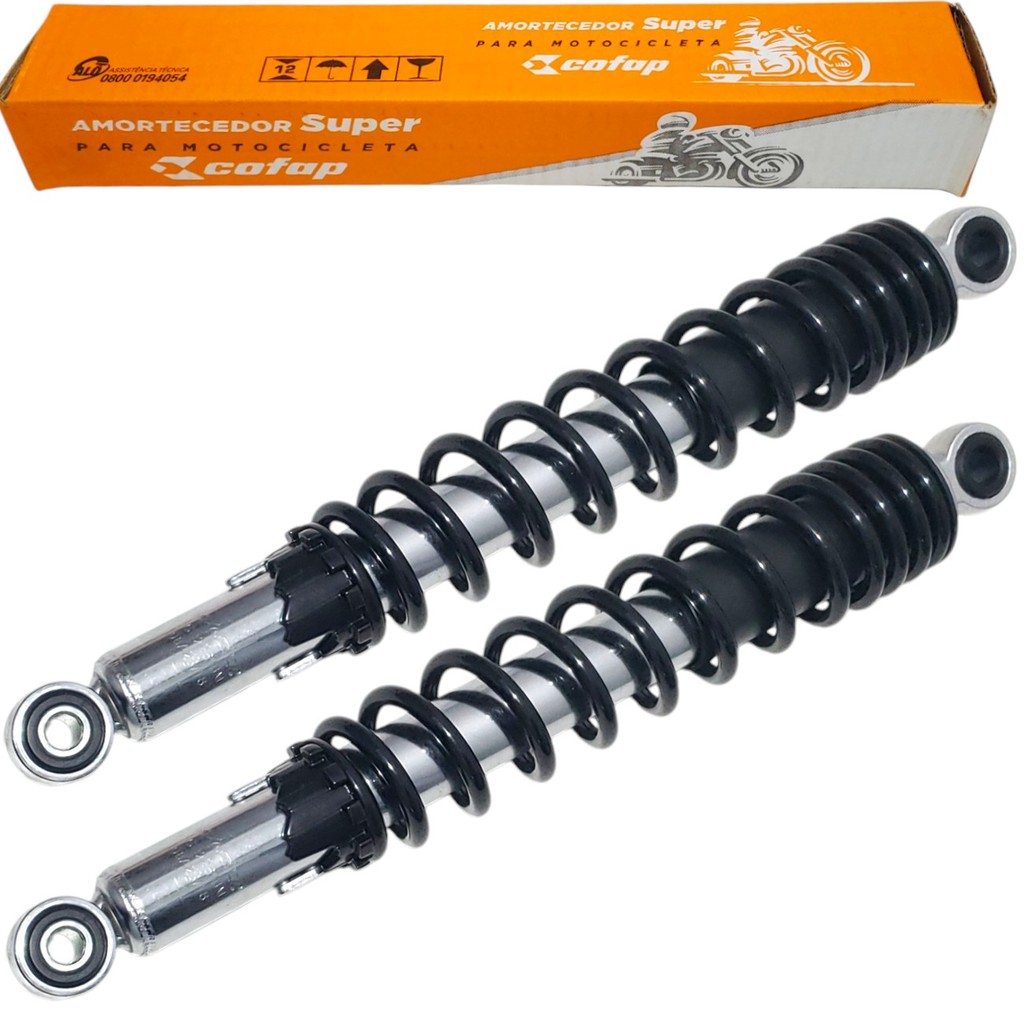 Par Amortecedor Traseiro Bishock Cofap Yamaha Ybr Factor Fazer Ubs 125i 150 C Regulagem 2015 A 2025