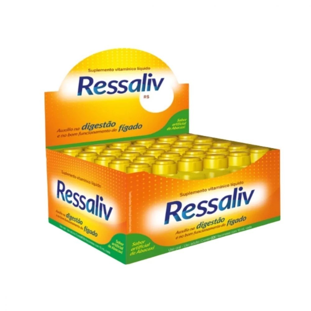 CIMED - Sabor Abacaxi Ressaliv Pré Contém 48 Flaconetes Com 10mL Cada