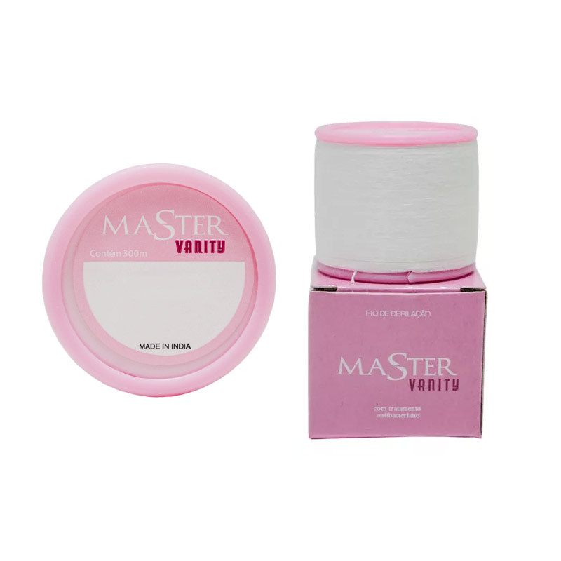 2 Rolos de Linha Algodão Vanity Master para Depilação Facial 300m