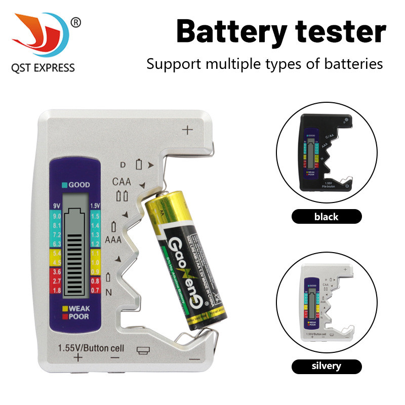 Testador De Bateria Digital LCD Para Célula Botão 9V Baterias Medidor De Tensão Verificador Dispositivo Capacidade De En