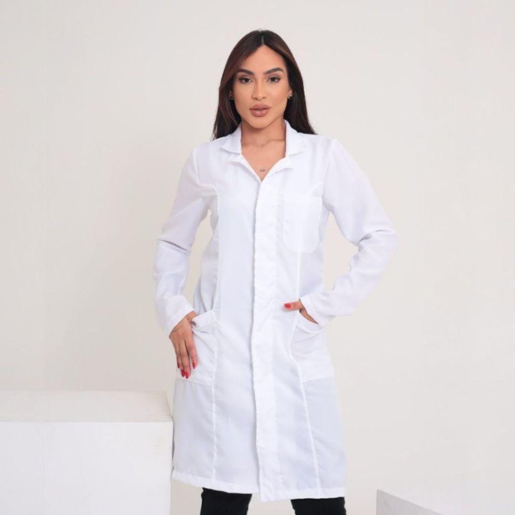 JALECO BRANCO UNISSEX MANGA LONGA OXFORD