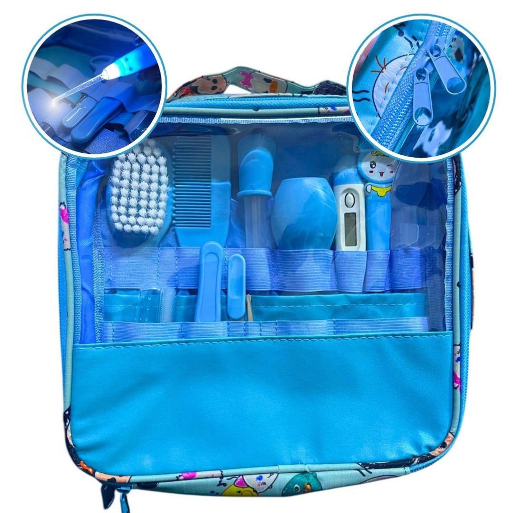 Kit 13 peças Higiene Para Bebê com bolsa