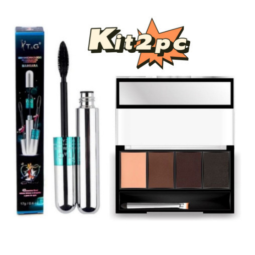 Máscara para cílios a prova d'água T&G Tango RÍMEL 4D + Sombra Para Sobrancelhas Ruby Rose HB9354