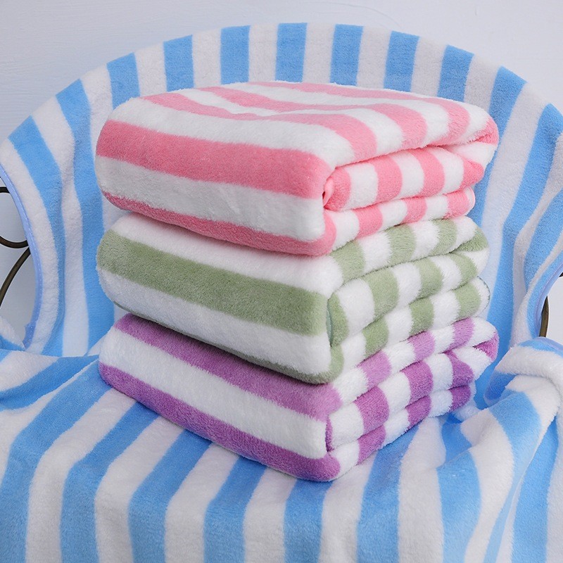 Toalha de Banho Listrada 70x140cm Microfibra Toalhas para Banheiro Absorvente e Macia