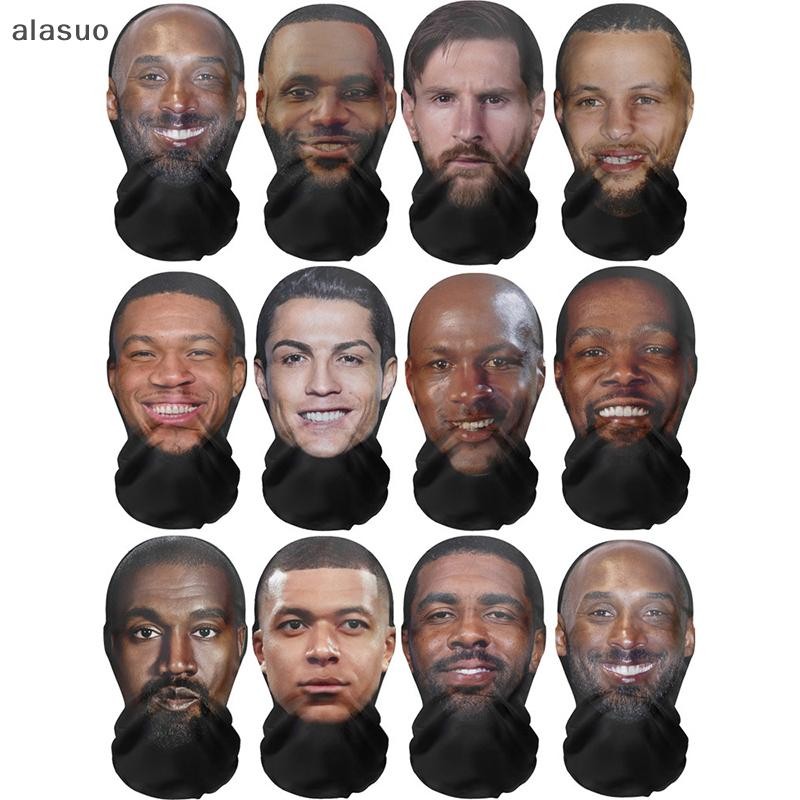 [alasuo] Capacete De Pegadinha Para Rosto Humano Máscara 3D Facial Completa Balaclava De Lenço 3D Unissex [BR]