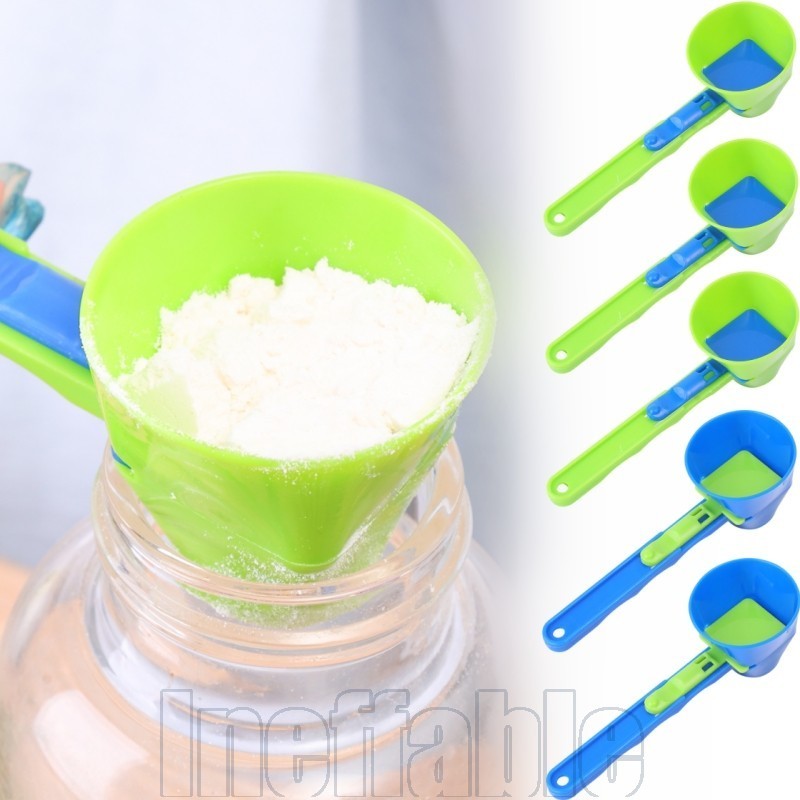 Colher Deslizante De Proteína Em Pó 1/2/4 Unidades-Utensílio De Cozinha-De Funil Com Cabo Mais Longo Reutilizável-De Med