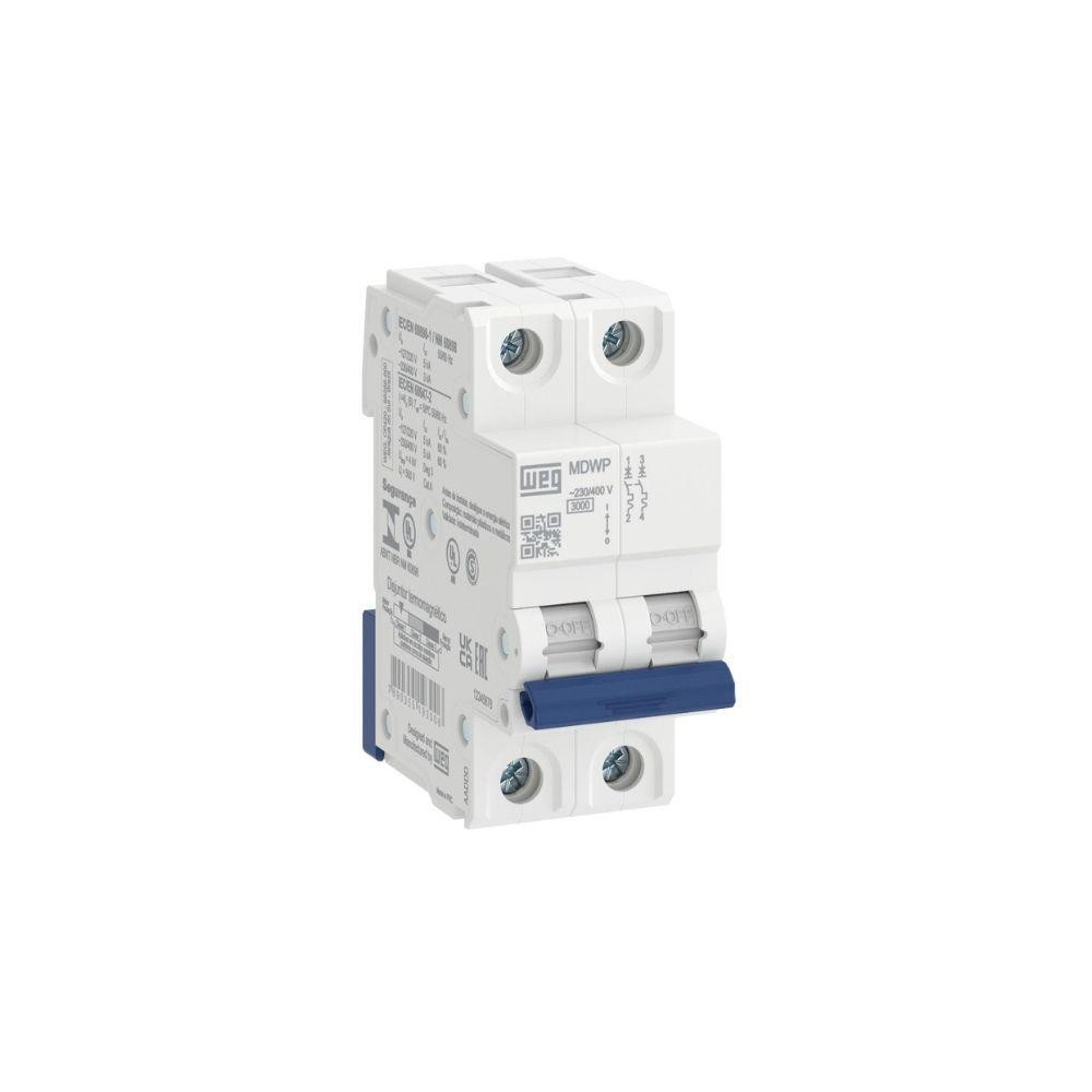 Minidisjuntor Curva C 2X16A 3KA MDWP-C16-2 Weg 16 Amperes Mini Disjuntor