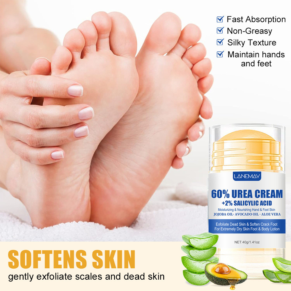 Ultra-Hidratante 60 % Creme Para Pés De Ureia Aloe Vera Suavizar Secos E Rachados-Esfoliação Suave Solução Diária