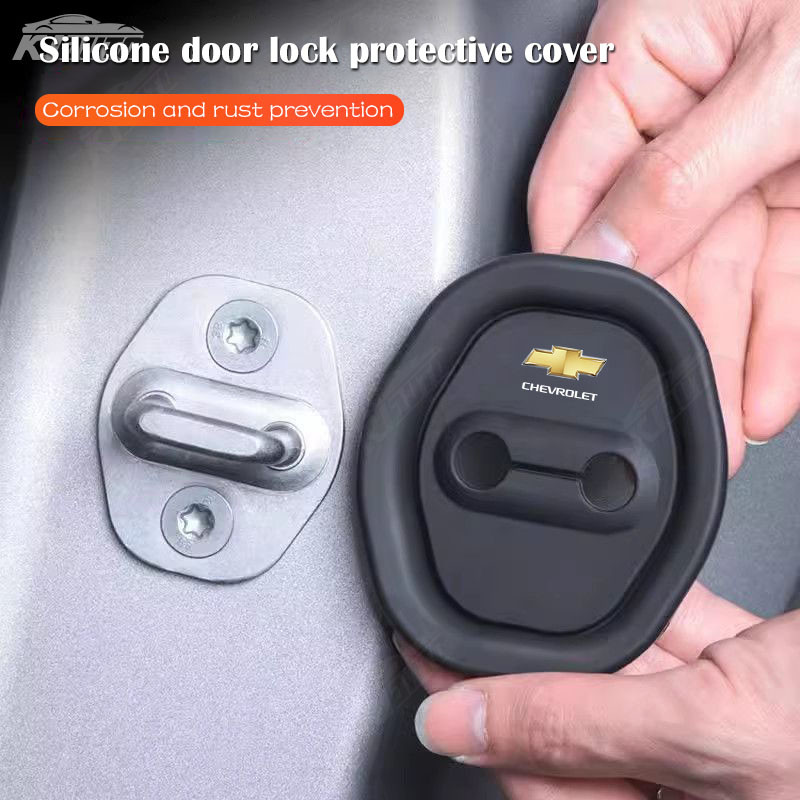 Chevrolet Tampa Da Fechadura Porta Do Carro Proteção Decoração Almofada De Choque Acessórios De Silicone Para Onix Aveo 