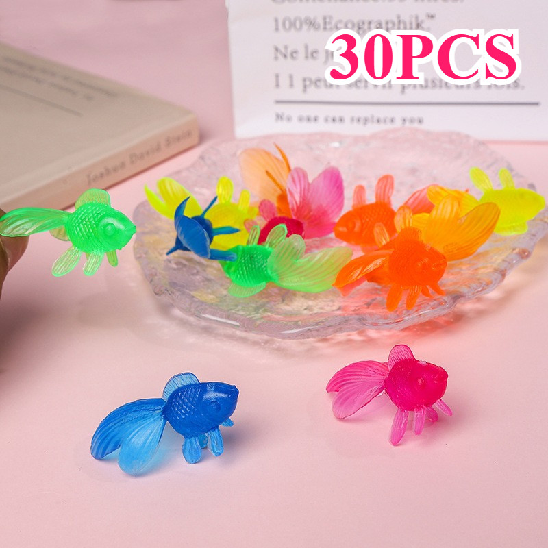 30 Pçs 10 Simulado Peixinho 5cm Translúcido Ambientalmente Amigável Borracha Macia PVC Modelo Animal Marinho Conjunto Br