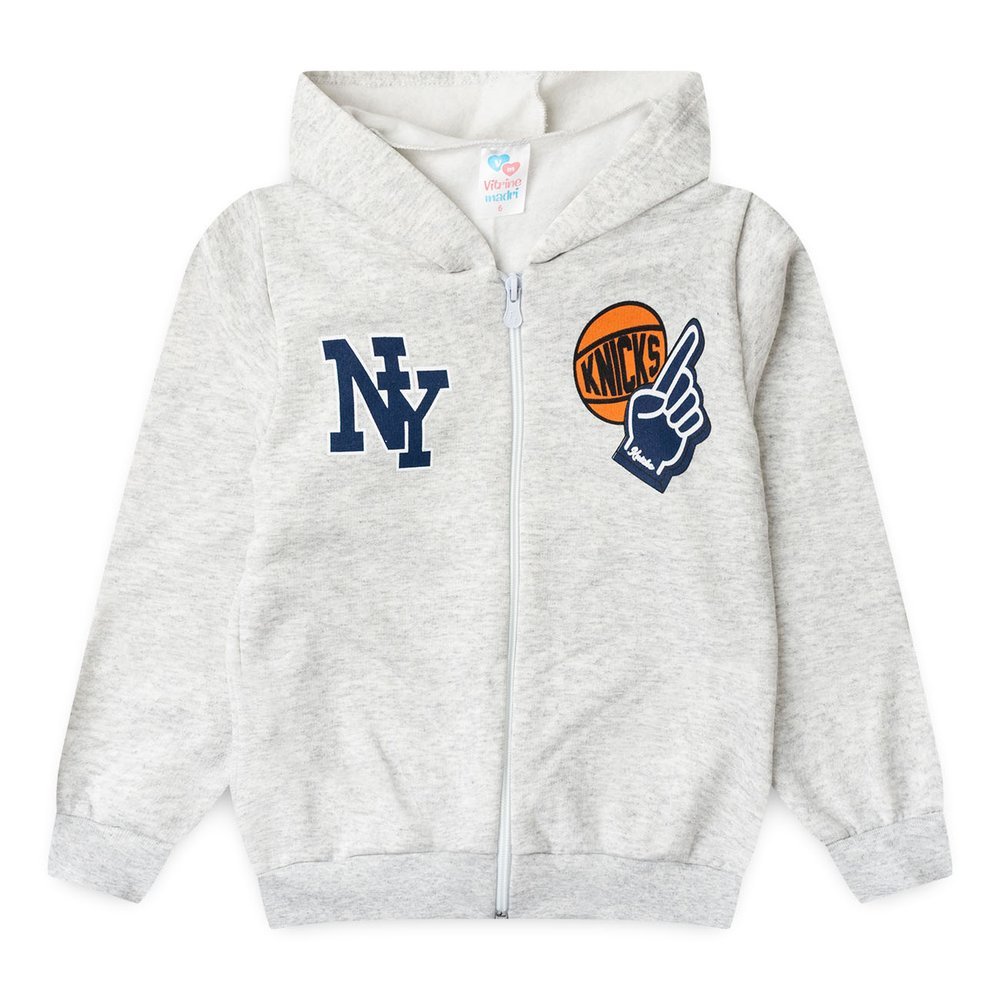 Jaqueta Moletom Infantil Menino c/ Capuz e Zíper New York Knicks