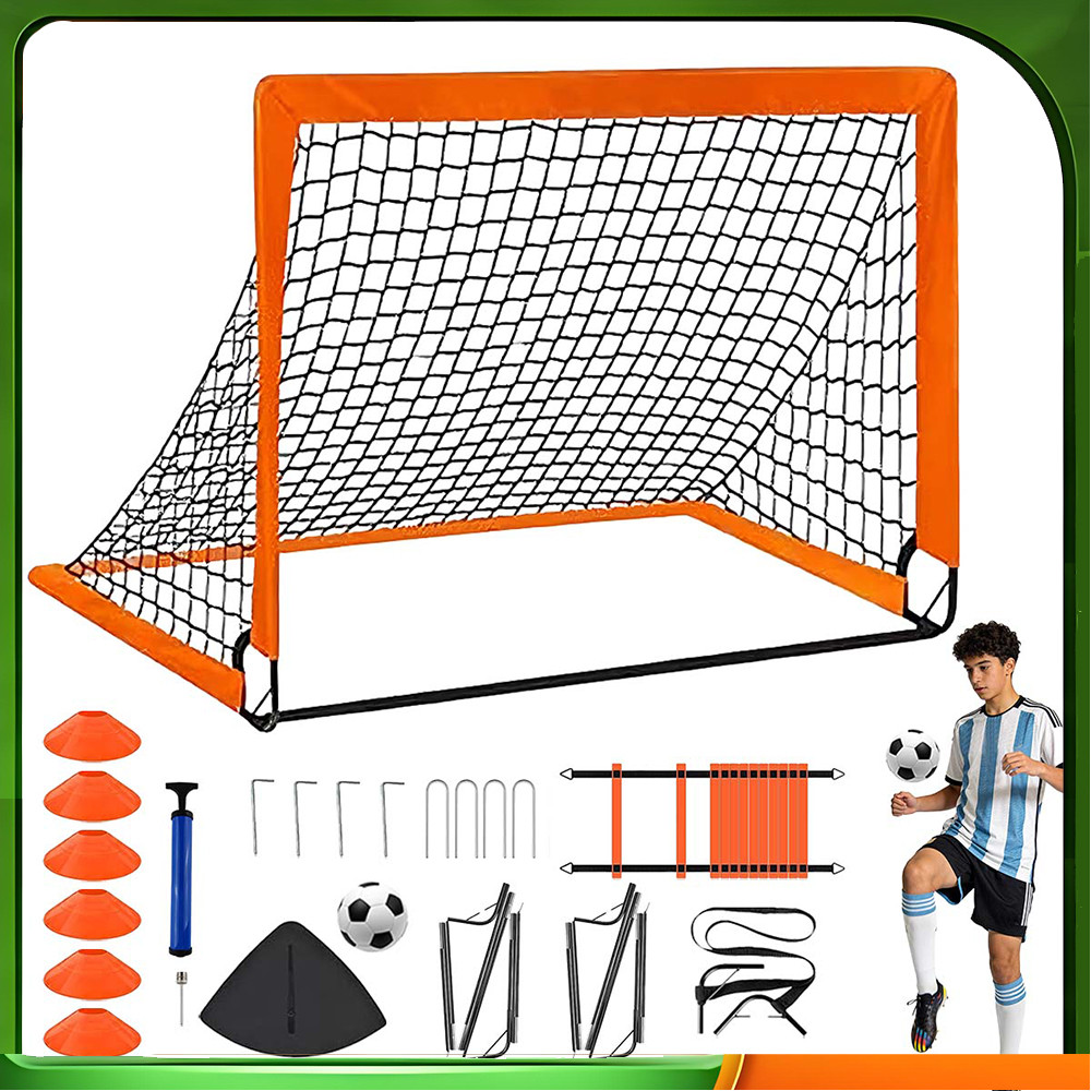 Conjunto de 19 peças laranja conjunto de gol de treinamento de futebol com logotipo de escada de agilidade conjunto comp