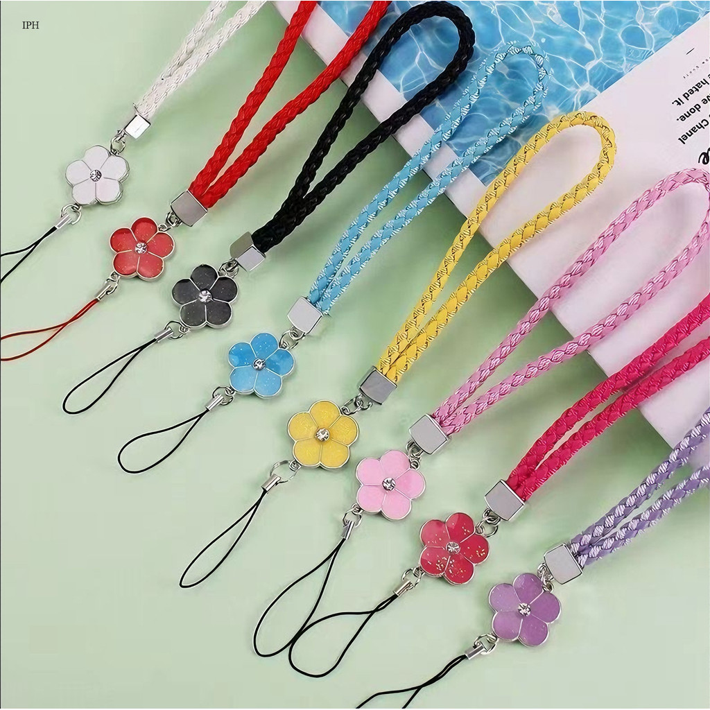 Cordão De Pulso Floral-Borboleta-DIY Feito À Mão Com Chaveiro-Estilo Verão Anti-Queda GS005