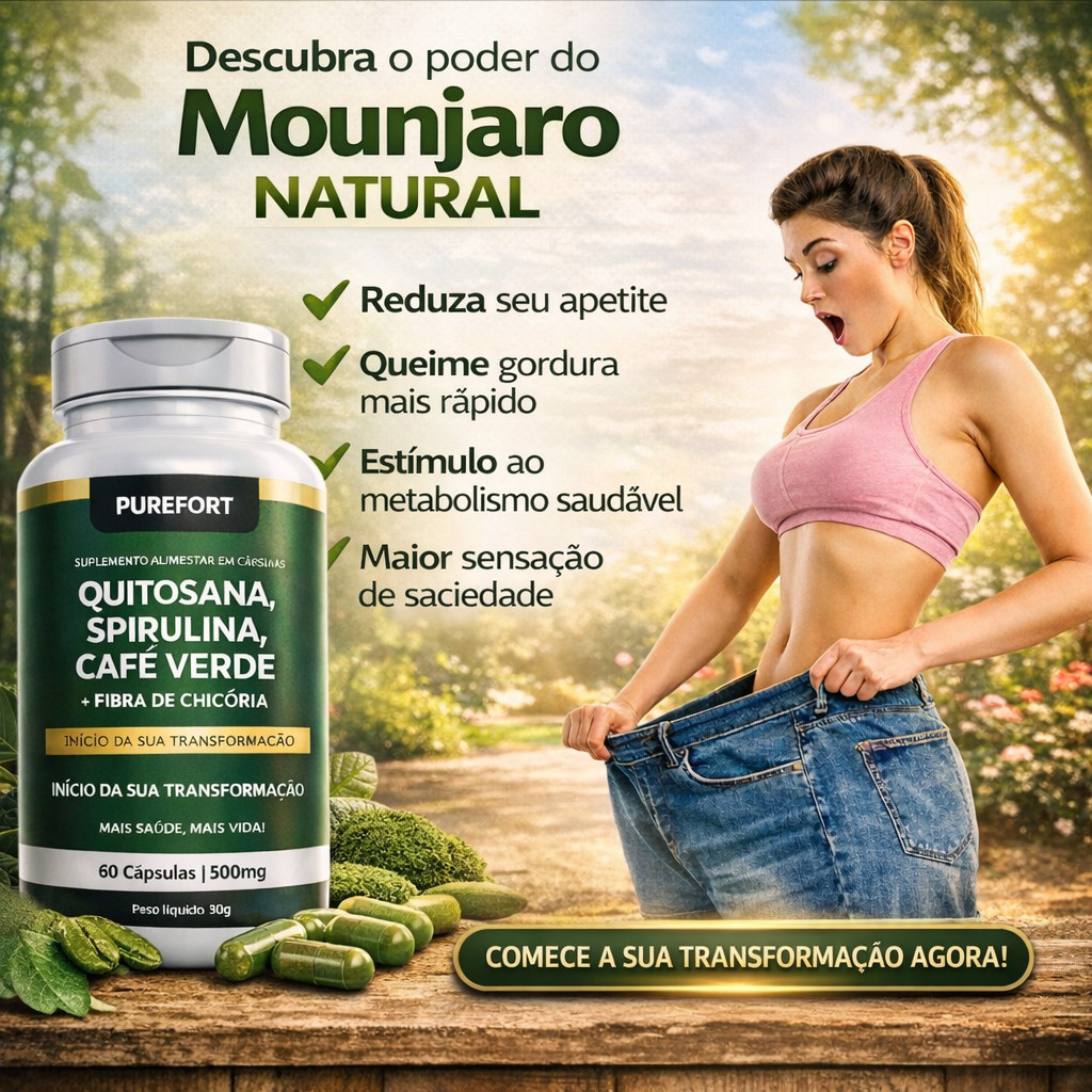 Quitosana + Spirulina + Psyllium + Fibra de Chicória + Café Verde | Fórmula Concentrada 600mg