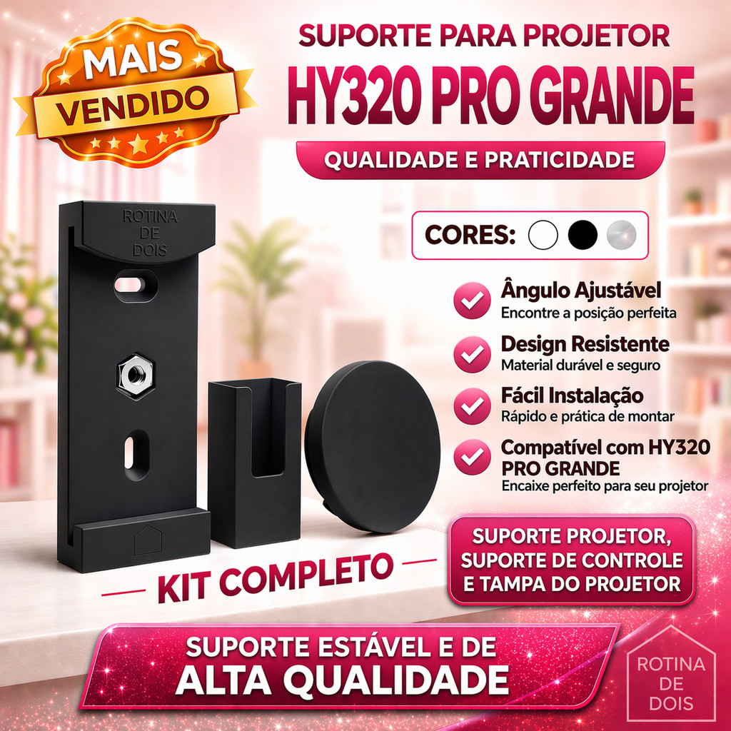Suporte para Projetor HY320 Pro Grande Controle e Tampa de Lente Teto Parede Tripe