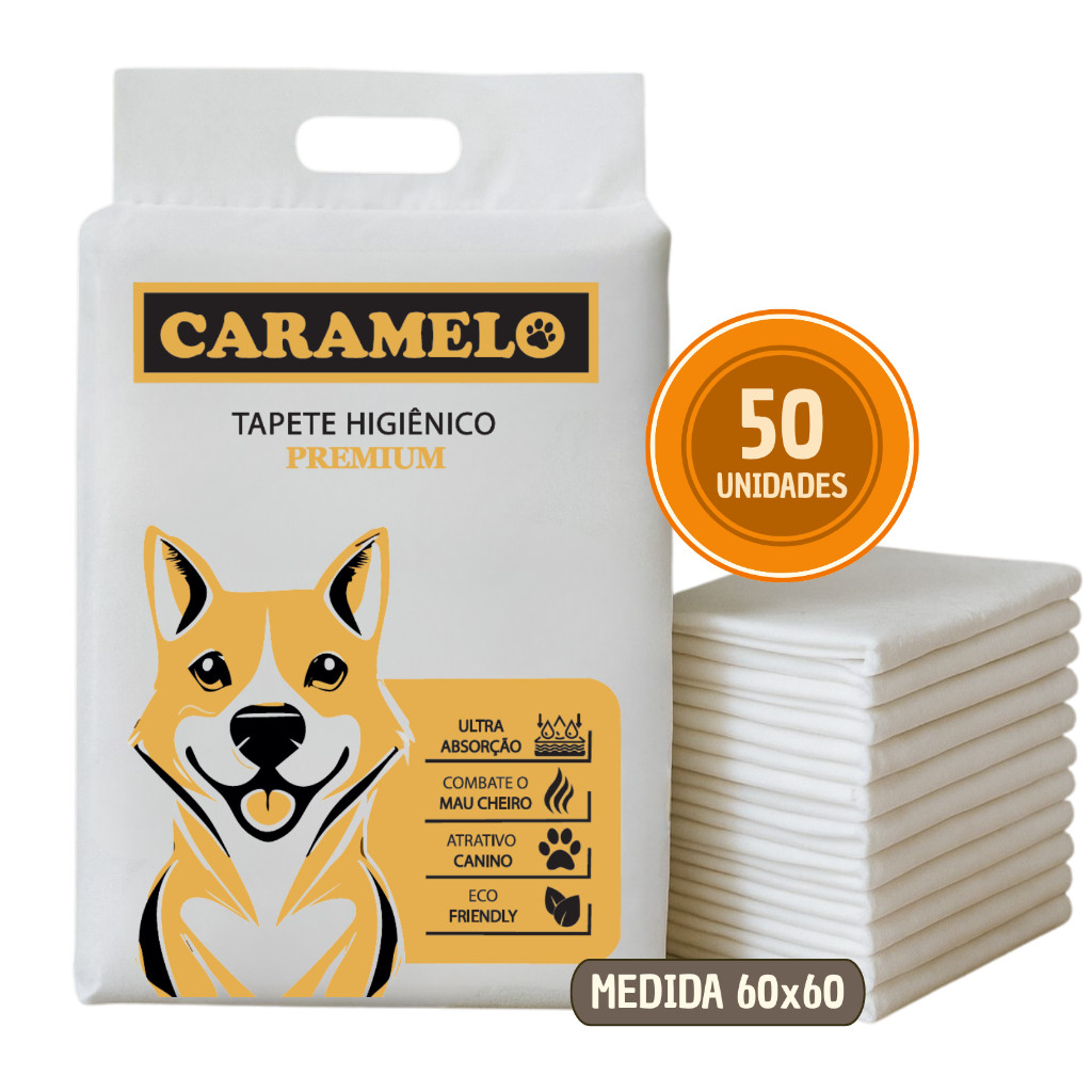 Tapete Higiênico Premium 50/100/150 Unidades Nao Vaza Combate mau cheiro - CARAMELO