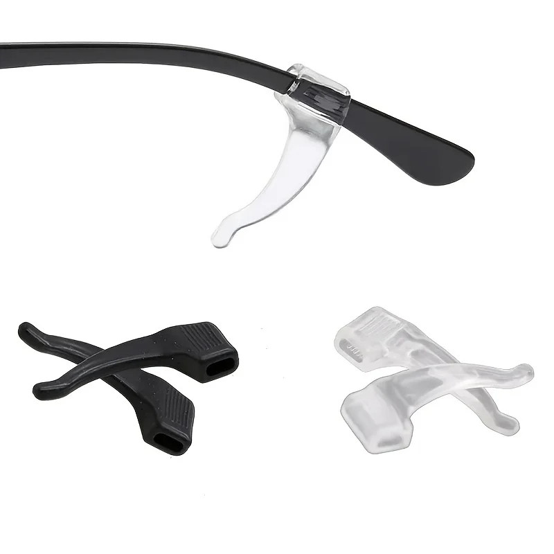 Gancho De Orelha 6 Pares Flexível Preta Em Silicone Para Haste De Óculos Anti Deslizante Confortável