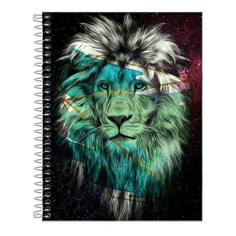 Caderno   Leão  Capa Dura 10 Matérias 160fls